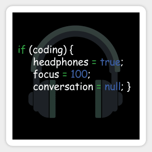 headphone coding Sticker